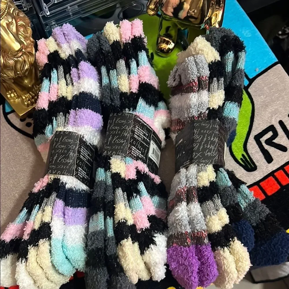 XOXO Black and Gray Striped Casual COMBO Socks 3 PACKS OF 3 pairs